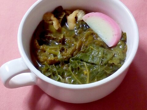 かつお菜と油揚げの汁物